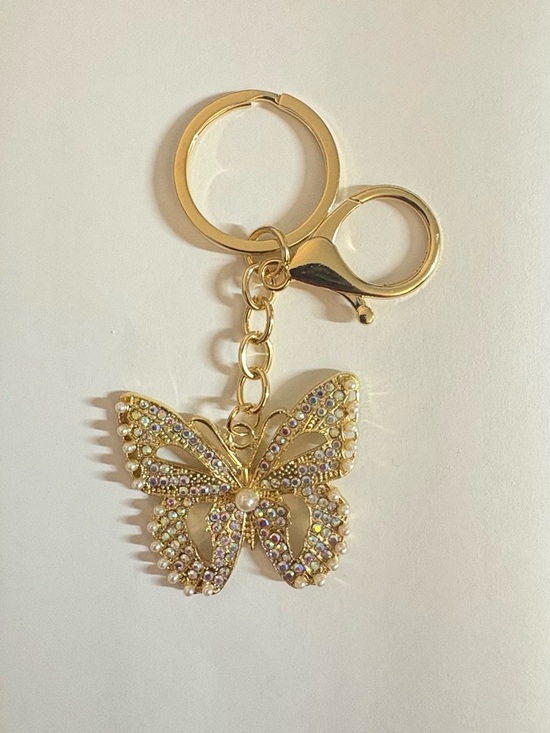 Other - Gold Butterfly Crystal Keychain